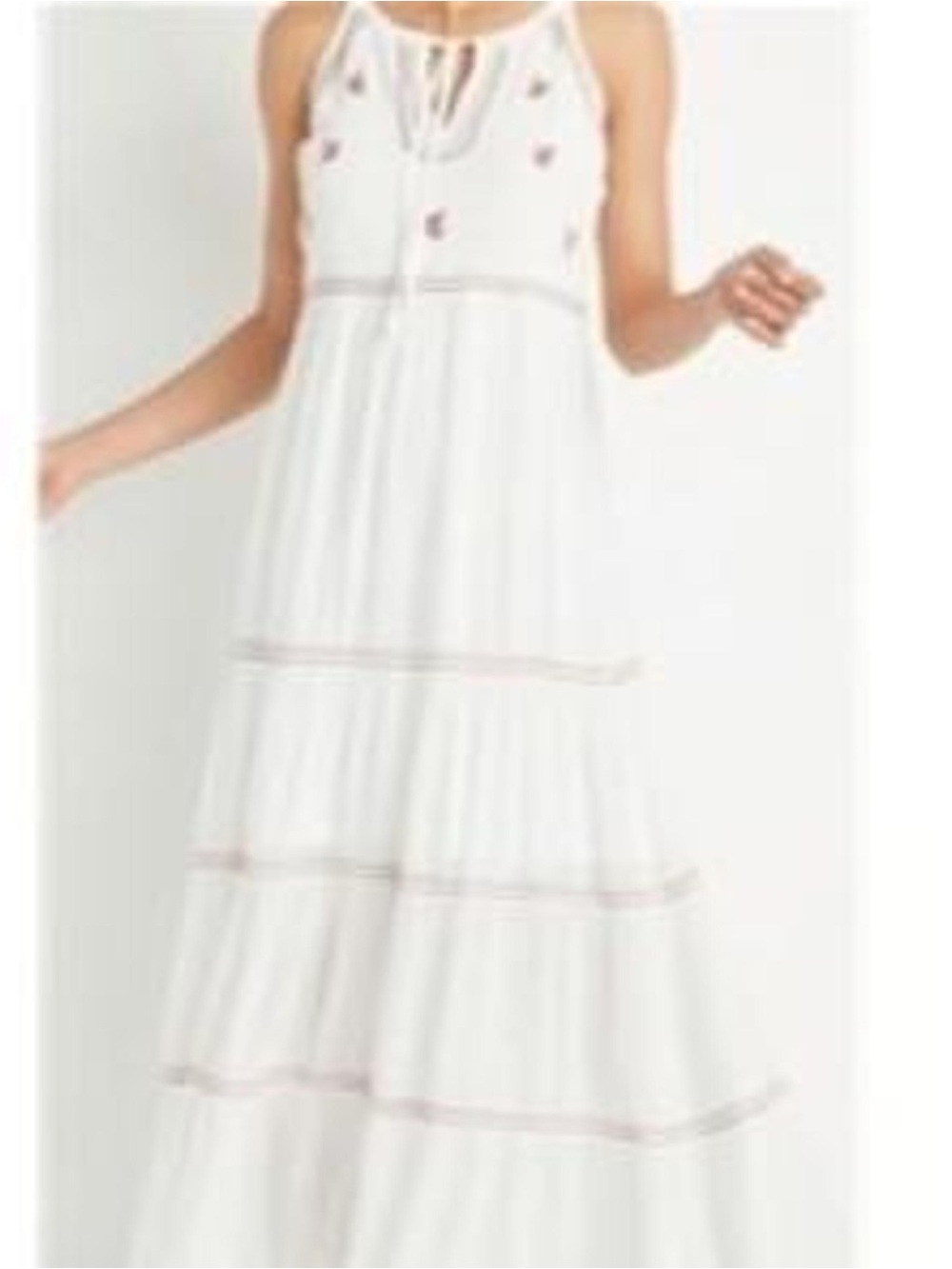 Maurices Cream Maxi Dress with Red Embroidery - Picture 9 of 9